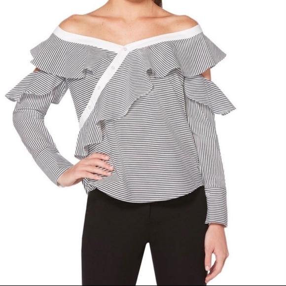 LAUNDRY by Shelli Segal Off the Shoulder Ruffle Blouse - Picture 2 of 16